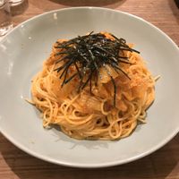 kimchi pasta at Gorey Cafe in Kyoto