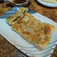 Great scallion pancake at Zhu Li Guan in Taipei