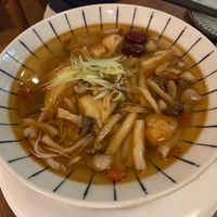 Sesame oil and lion's mane mushroom vermicelli soup 麻油猴菇麵線 at Zhu Li Guan in Taipei