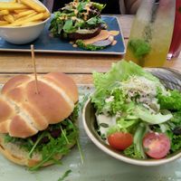 Kutscher vegan burger set at Hans im Glück in Central Singapore