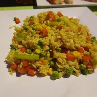 Burmese fried rice with veggies at Flower Power Restaurant in Koh Phayam