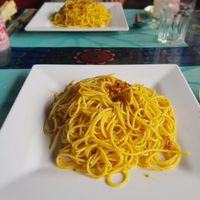 Spaghetti aglio alio e peperoncino at Flower Power Restaurant in Koh Phayam