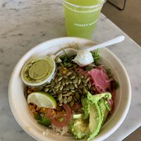 Smoky Poblano Bowl & Cucumber Lime Fresca   at Honest Mary's in Austin