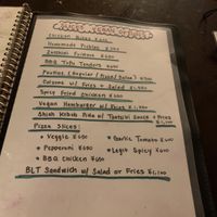 Vegan menu at Slices in Osaka