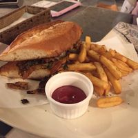 Cheese steak sandwich  at Slices in Osaka