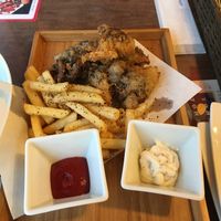 Vegan fish and chips  at Slices in Osaka