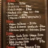 Vegan menu (there were also vegan specials listed elsewhere). at Slices in Osaka