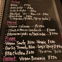Vegan Menu at Slices in Osaka