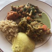 Vegan, gluten free brunch dish at Rasoi in Pawtucket
