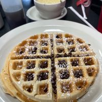 Vegan waffle with vegan chocolate chips added at Ocala's Downtown Diner in Ocala