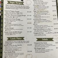  VEgan menu  at Ocala's Downtown Diner in Ocala