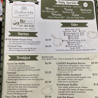 Vegan menu  at Ocala's Downtown Diner in Ocala