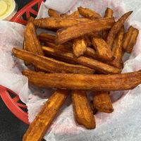 Sweet potato fries with maple/mustard sauce   at Ocala's Downtown Diner in Ocala
