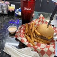Bbq bacon burger. Don’t forget a side of their homemade ranch !   at Ocala's Downtown Diner in Ocala