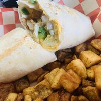 Breakfast burrito and spuds  at Ocala's Downtown Diner in Ocala