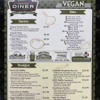 Vegan Menu page 1/2  at Ocala's Downtown Diner in Ocala