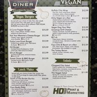 Vegan Menu page 2/2  at Ocala's Downtown Diner in Ocala