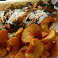 No So Chicken Philly Cheese steak and fries at Ocala's Downtown Diner in Ocala