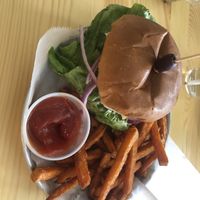 Vegan Falafel Burger  at The Hummus House in Fort Lauderdale