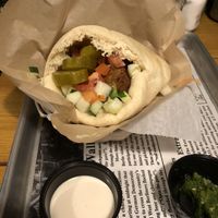 Falafel pita at The Hummus House in Fort Lauderdale