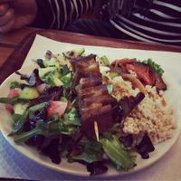 Seitan and salads at Suribachi in Porto