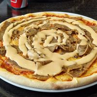 Vegan kebab pizza at Catarina Restaurang och Pizzeria in Jonkoping