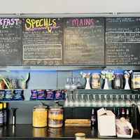 Menu board   at New Art Exchange CafeBar in Nottingham