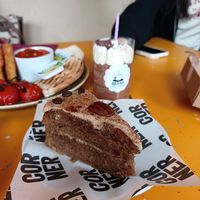 Coffee cake at New Art Exchange CafeBar in Nottingham