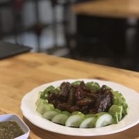 AMAZING house made vegan mock meat! One of his top sellers! at Voi in Medan