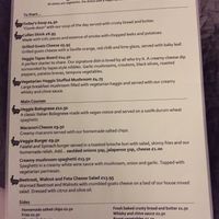Veg/vegan menu at The Courie Inn in Killin