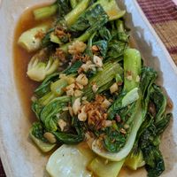 Bok choy with garlic and peanuts - so so good! at Mahob Buos - Siem Reap in Siem Reap