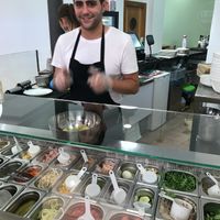 Ready to make your salad  at Cocome in Sevilla