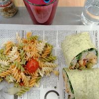 Wrap and juice menu. Simply delicious! at Cocome in Sevilla