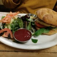 Veggie Burger at Iconik Coffee Roasters in Santa Fe