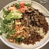 Protein bowl with baked tofuu  at Bitter Root Brewing in Hamilton