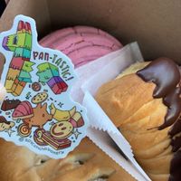 vegan selection & stickers   at Soy Concha Bakery in Santa Ana