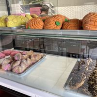 Pumpkin and sunflower conchas in October  at Soy Concha Bakery in Santa Ana