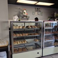The vegan case at Soy Concha Bakery in Santa Ana