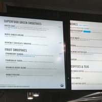Sign with offerings at Juice Press - Upper East Side in New York City