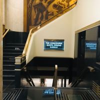 Look for signs like these, and go downstairs to the concourse at Juice Press - Rockefeller Center in New York City