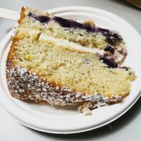 Lemon and blueberry cake at East Village Cafe in Bristol