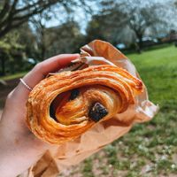 Vegan pain au chocolat  at East Village Cafe in Bristol