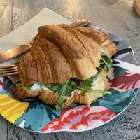 Croissant sandwich   at East Village Cafe in Bristol