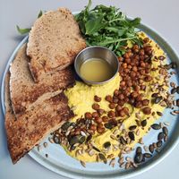 Hummus plate at East Village Cafe in Bristol