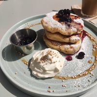 Blueberry pancakes at East Village Cafe in Bristol