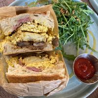 Breakfast sandwich at East Village Cafe in Bristol