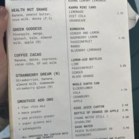 Menu items: shakes and soft drinks  at East Village Cafe in Bristol