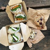 Takeaway ciabatta and focaccia sandwiches at East Village Cafe in Bristol