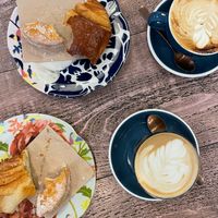 Baked goods and coffees at East Village Cafe in Bristol