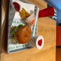 Chicken bacon ranch burger, fries, strawberry shake   at Next Level Burger - Concord in Concord